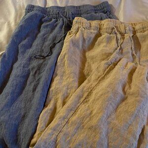 2 Pair Charter Club Linen Pants (Size M)